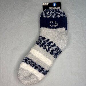NCAA NEW PSU Rainbow Sleep Sox Womens OSFM Fuzzy Blue White Penn State